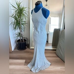 vintage 90s jessica mcclintock soft floral maxi dress size 8